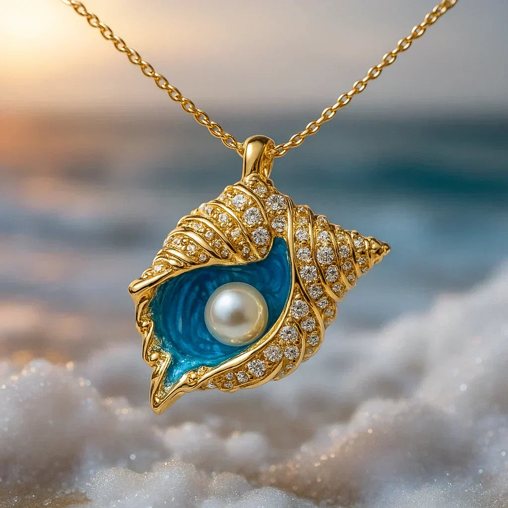 Radiant Pearl Seashell Necklace | Gold VIP