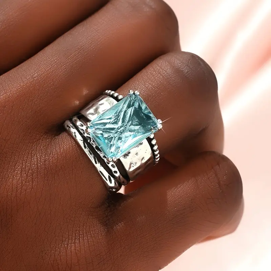 Maris™ | Ocean Glass Silvered Ring